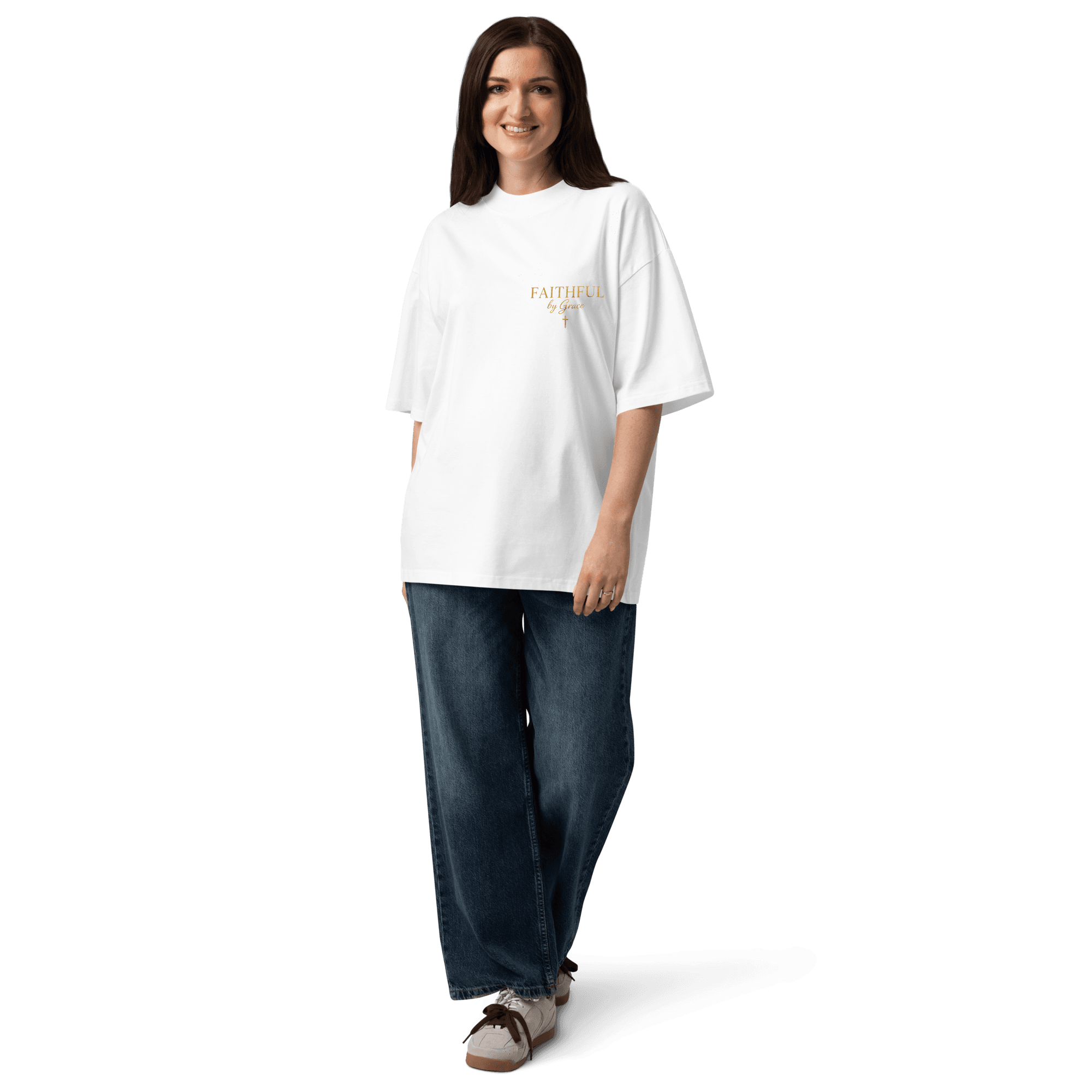 T-shirt oversize Faithful  — Blanc